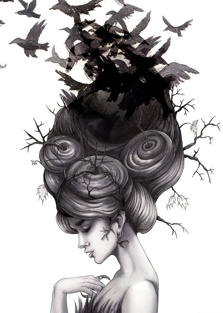 Canvastavla - Katarina Vintrafors - Ravens Lady